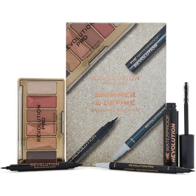Oogschaduw paletten Makeup Revolution Shimmer Define Oogschaduw- en Wenkbrauwset