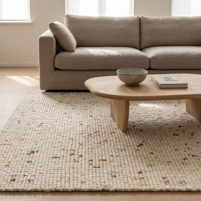 DÉJA Living Vloerkleed 200x290cm - Laagpolig Wit Multi Wol - Bela