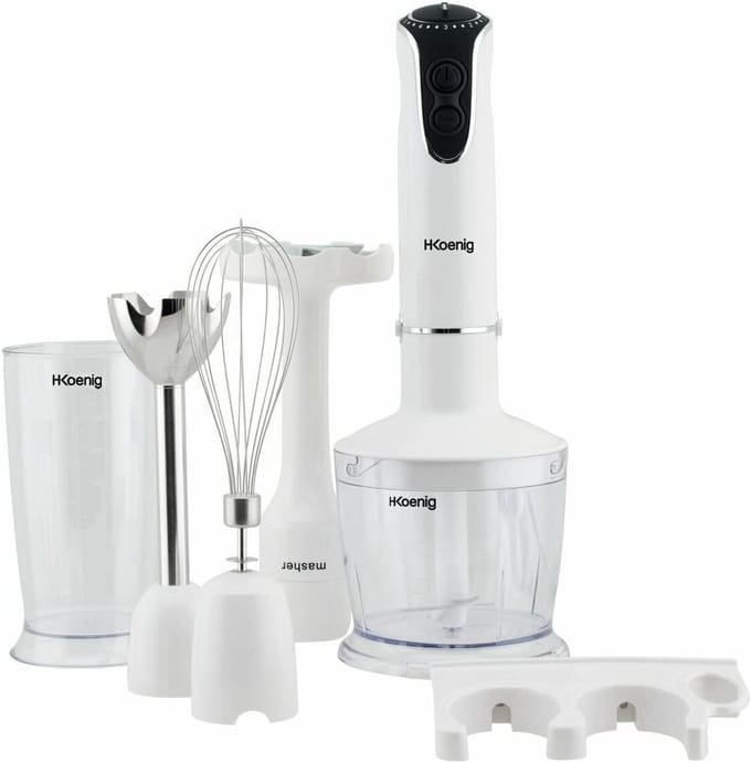 Krachtige 4-in-1 Keukenmachine Blender met Diverse Functies Wit