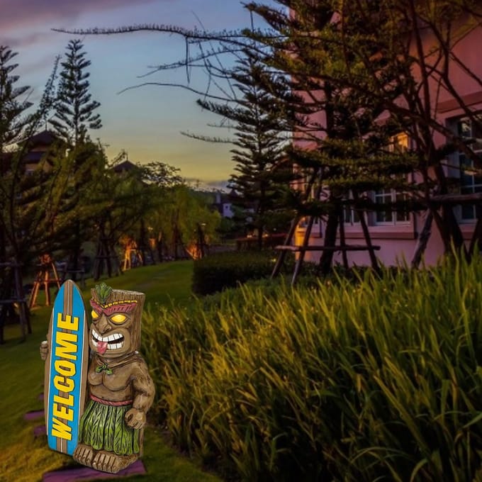 Tuinbeeld Welkomstbord Surfplank Ornamenten voor Buitendecoratie yellow