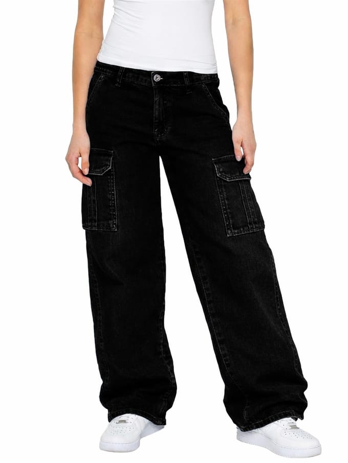 Enzo | Dames Cargo Baggy Jeans