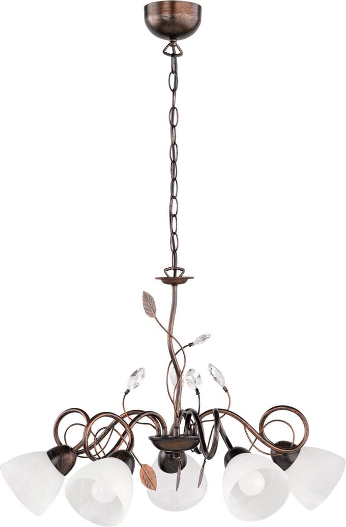LED Hanglamp - Hangverlichting - Trion Trada - E14 Fitting - 5-lichts - Rond - Antiek Roestkleur - Aluminium