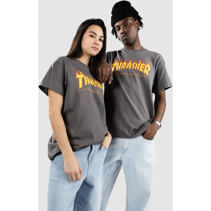 Thrasher Flame T-Shirt grijs