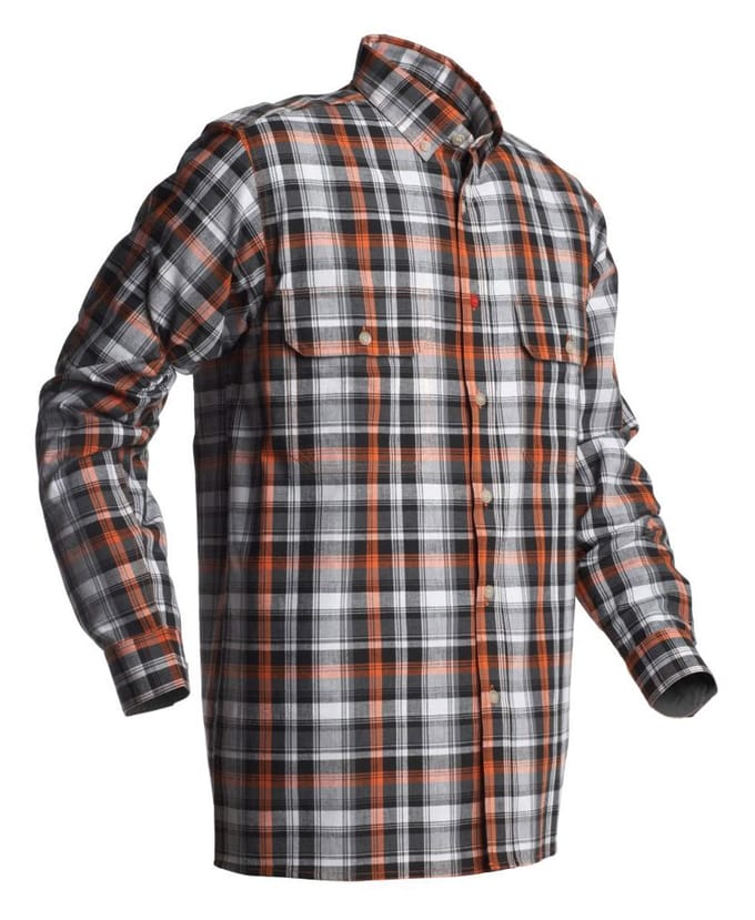 Husqvarna blouse grijs-oranje katoen  m