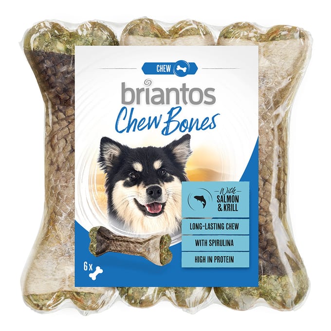 Briantos Chew Bones Zalm & Garnalen - 12 x 12cm (660g)