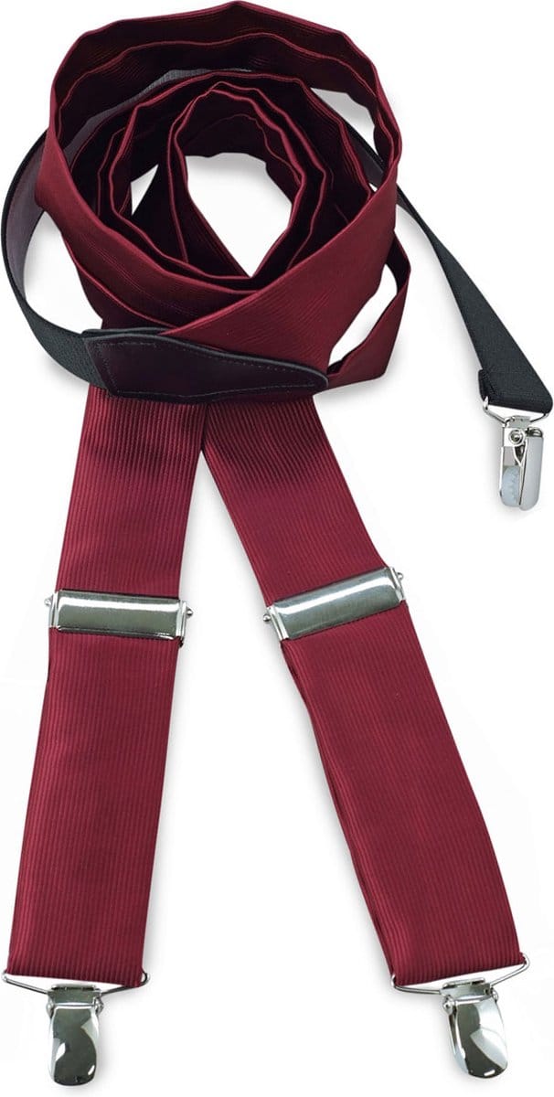 JB Collection - Bretels - bretels polyester stof bordeauxrood repp - bordeauxrood