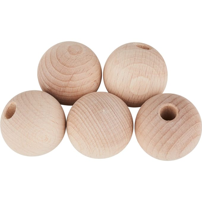 VBS Houten kogels halfgeboord "Ø 35 mm" - 5 stuks