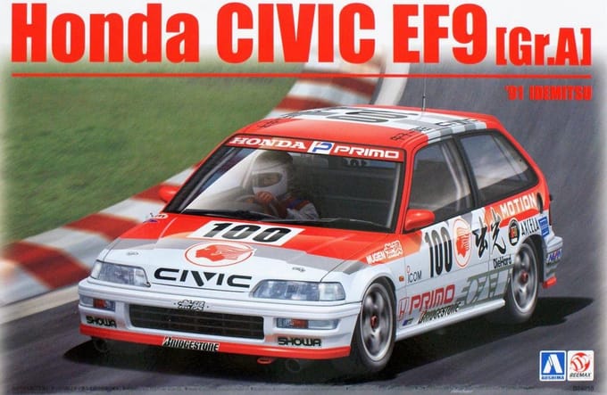 Beemax Modelbouwpakket Auto - 24018 Honda Civic EF9 Group A #039 Idemitsu Plastic - 1:24 - Modelbouw