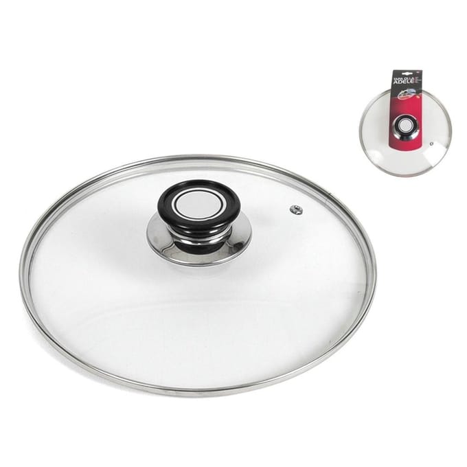 Gerimport Universele glazen pannendeksel - D22 cm - voor pannen van 22 cm - stoomgaatje