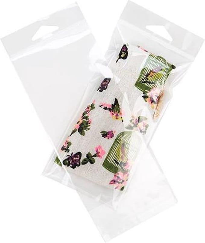 Headerbags 8,6x17,1cm Hersluitbaar en Kristalhelder (100 stuks)