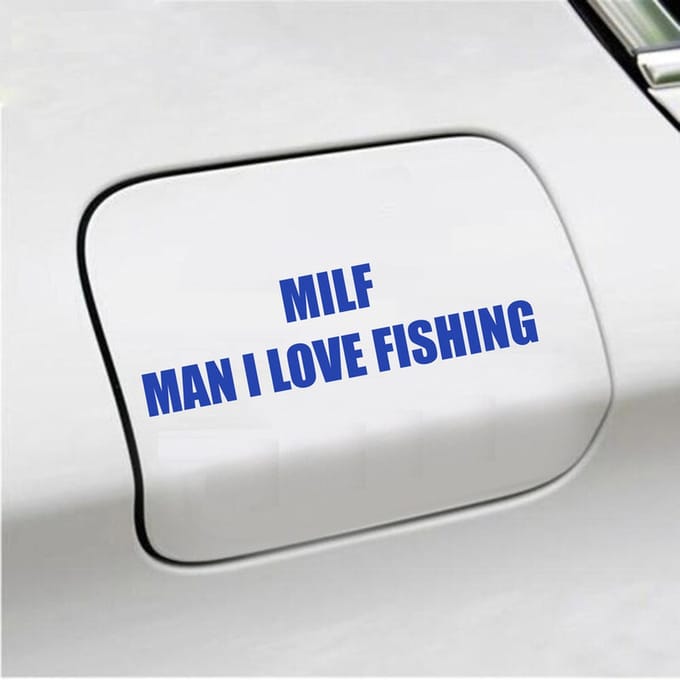 Bumpersticker - Milf - 4,1 X 14,8 - Blauw