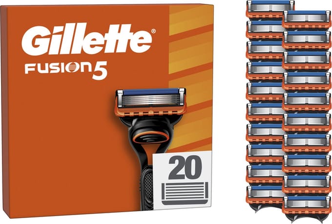 Gillette Fusion5 Scheermesjes voor Mannen - 20 stuks - Brievenbusverpakking (karton)