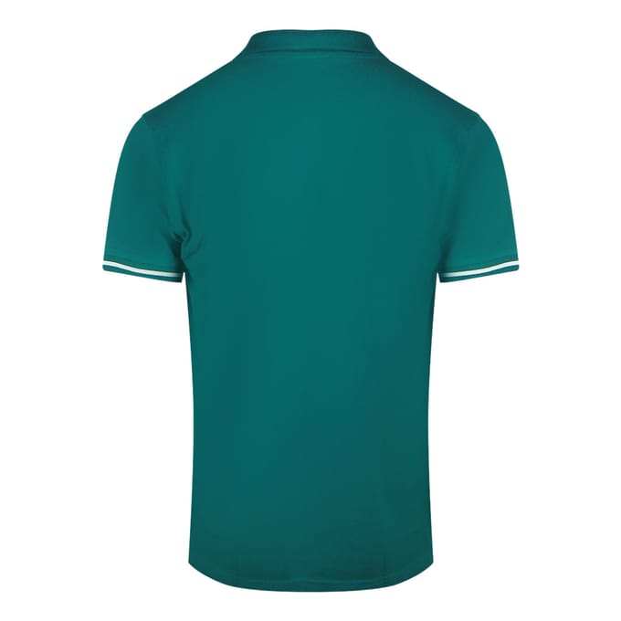 Cavalli Class Bold Stripe Collar Groen Poloshirt