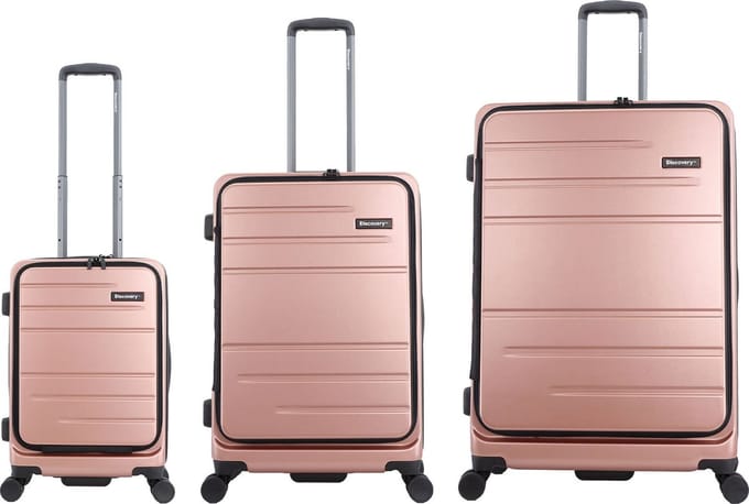Discovery - Patrol | 3-Delig Polycarbonaat Kofferset met front opening - Roze - Roze / Set