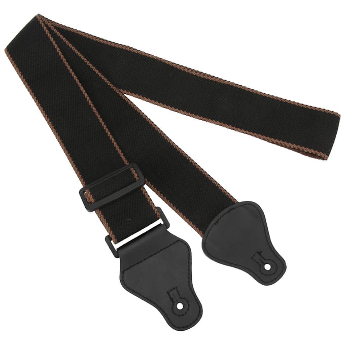 Sangle de guitare en coton, ceinture de cou réglable, Kit de sélection en celluloïd, accessoires pour instruments à cordes(Noir black