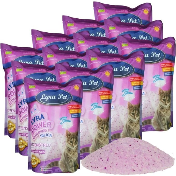 12 x 5 liter Lyra Pet® Lyra Power® Silica klonterende kattenbakvulling