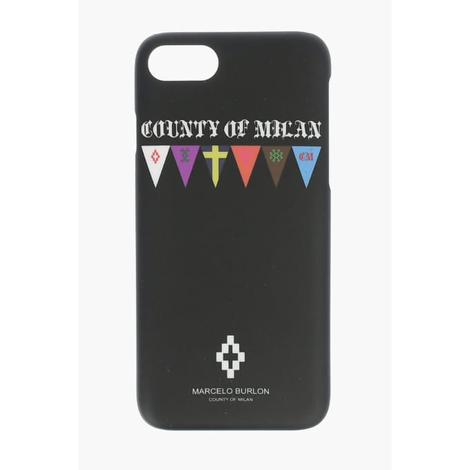reliëf bedrukte FLAGS SIDES 7 iPhone-hoes in zwart