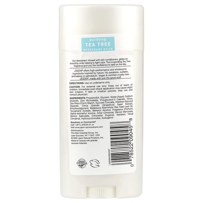 Deodorantstick, Tea Tree Zuivering, 2,5 oz (71 G) white