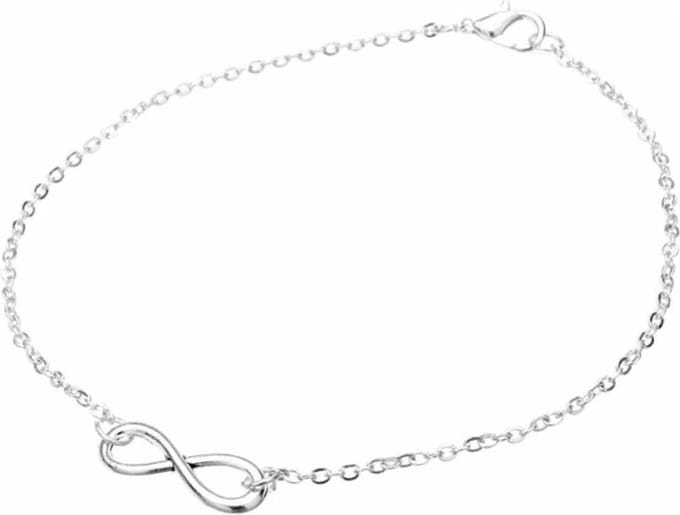 Fako Bijoux® - Enkelbandje - Enkelsieraad - Infinity - Zilverkleurig