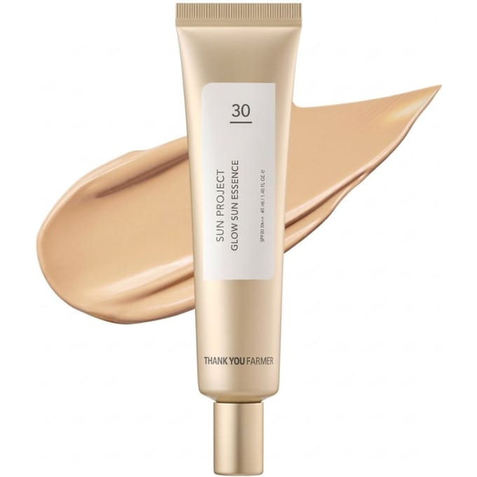 MERCI FARMER Sun Project Essence Solaire Éclat SPF50+ PA+++ 40ml - Éclat Scintillant beige