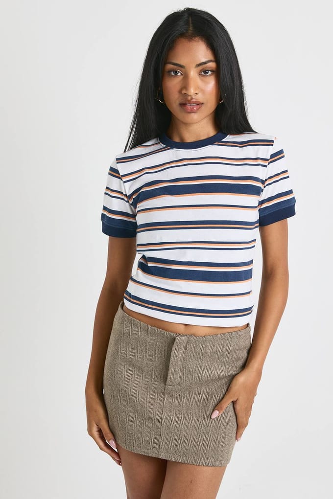 boohoo Dames Mini-rok met wollen visgraatlook | Chocolate | Maat: 16