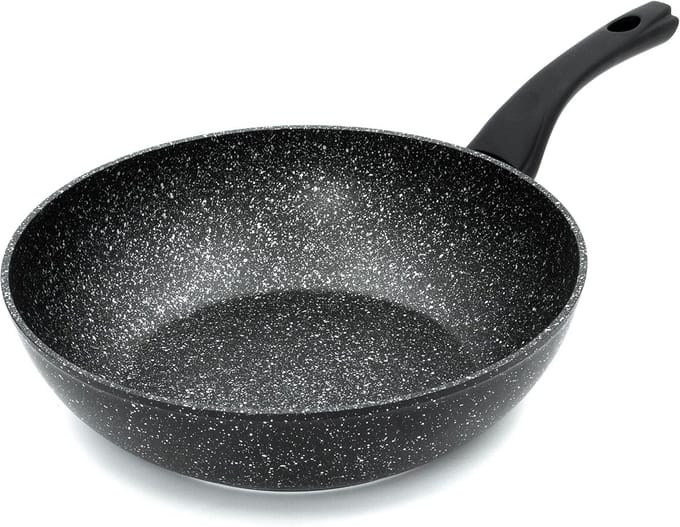 Professionele Wokpan Zwart 28 cm - Geschikt voor Alle Warmtebronnen