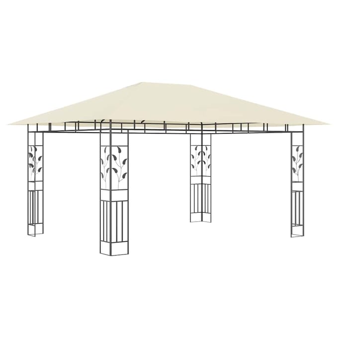 vidaXL - Prieel - met - klamboe - 180 - g/m² - 4x3x2,73 - m - crème