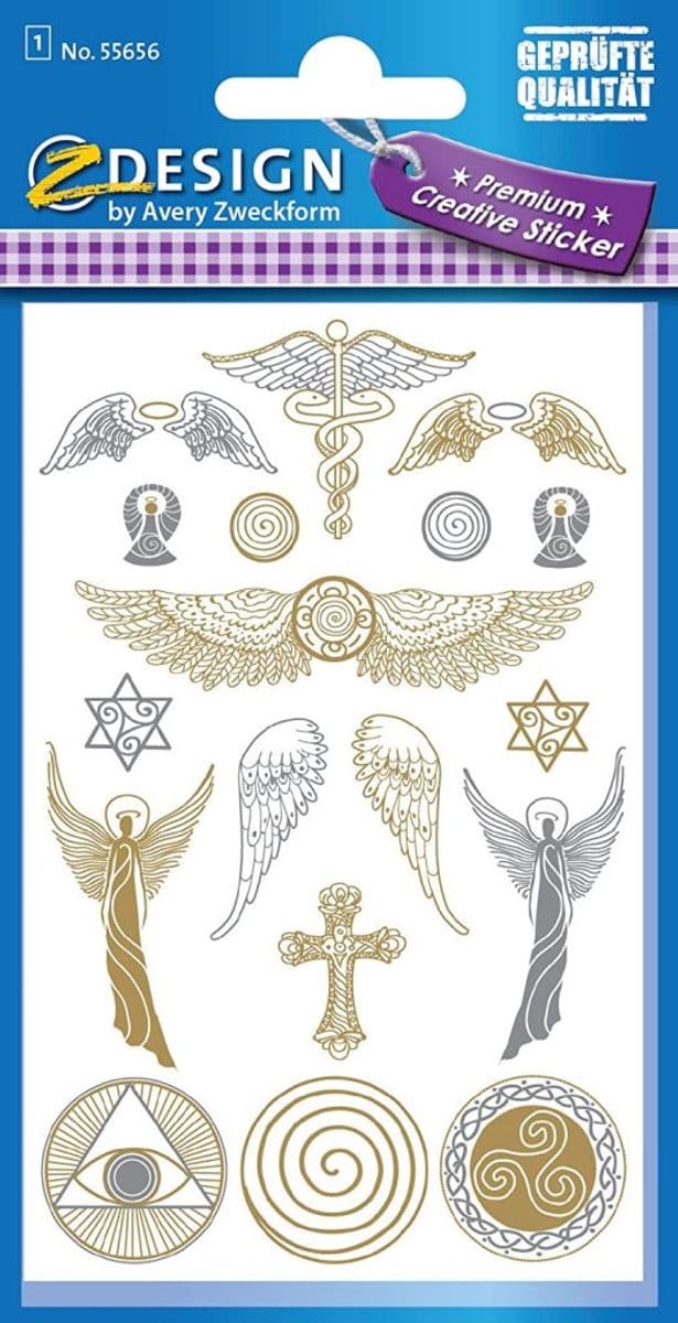 Creatieve sticker met metalen beschermingssymbolen