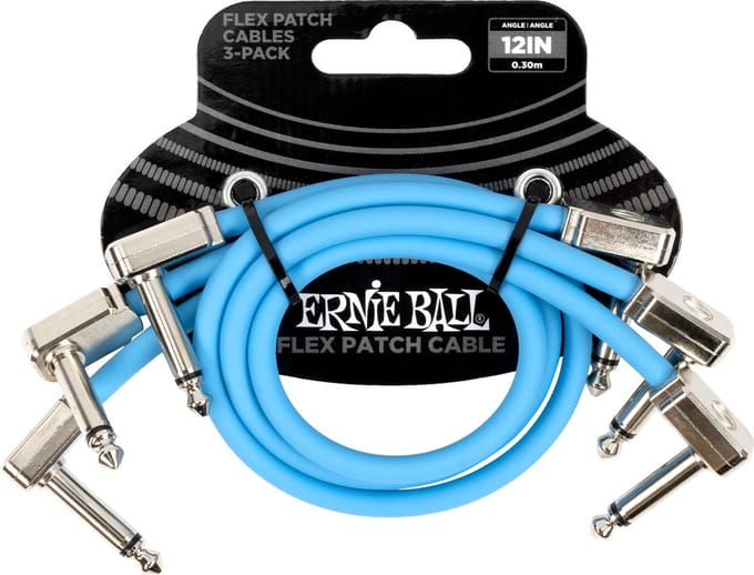Ernie Ball 6461 Flex Patch Cables Patchkabel Blauw 30cm 3-Pack