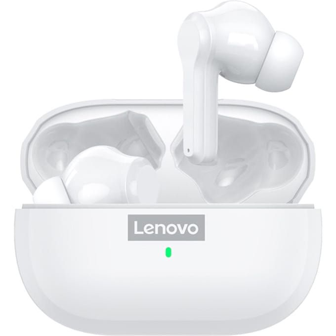 Lenovo LP1S echte draadloze hoofdtelefoon BT 5.0 mini-oordopjes Sportheadset Aanraakbediening in het oor wit