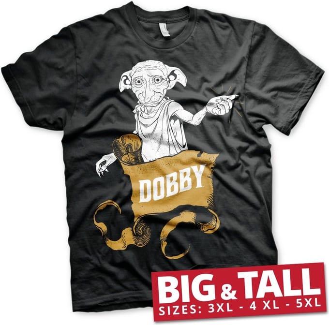 Harry Potter Dobby Big & Tall T-shirt Zwart