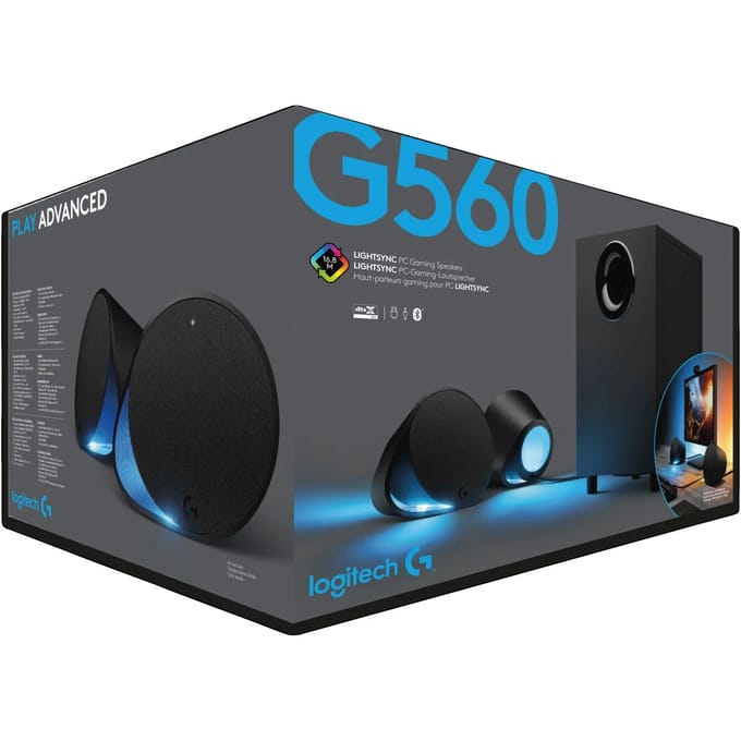 Logitech Gaming G560 LIGHTSYNC 2.1 PC-luidsprekers Kabelgebonden 120 W Zwart
