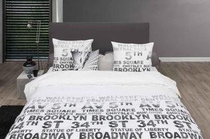 HNL Pure Cotton Time Square - Dekbedovertrek - Lits-jumeaux - 240x200/220 cm - Wit