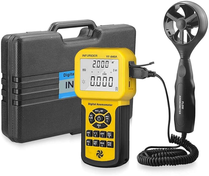 BT-856A Pro CFM Anemometer - Windsnelheid en Windstroom Meter voor HVAC