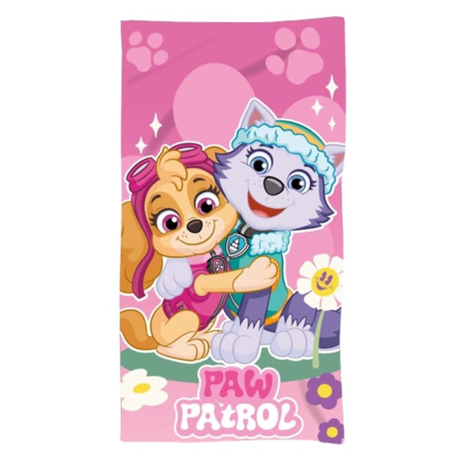 Paw Patrol Strandlaken - 70 x 140 cm. - Skye & Everest badhanddoek - sneldrogend