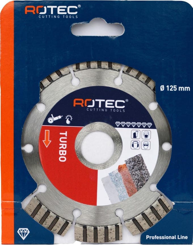 Rotec Diamantzaagblad 'TURBO' ø125x2,2xø22,2