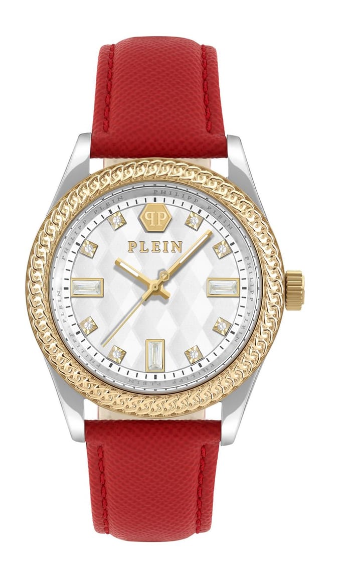 Philipp Plein Queen PWCDA0124 Horloge - Leer - Rood - Ø 38 mm