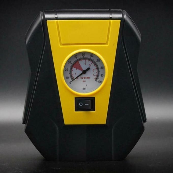 Bandenpomp Auto Luchtcompressor Elektrische pomp Draagbare auto 12V DC yellow