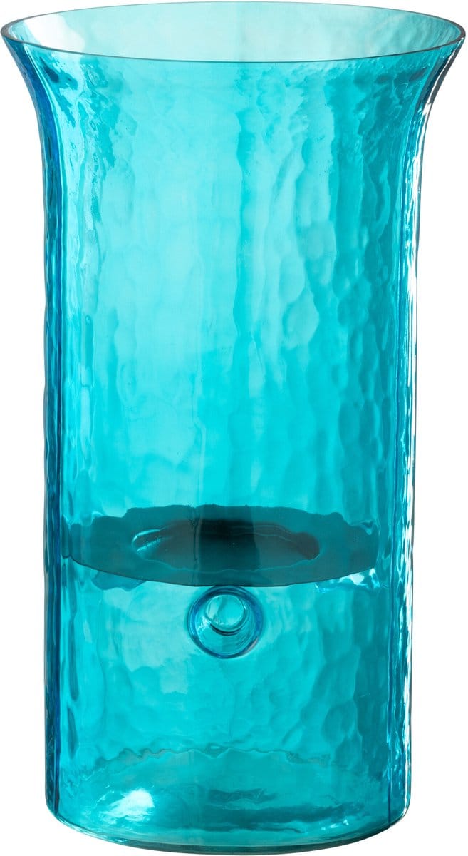 J-Line windlicht Tarifa - glas - azuur - small