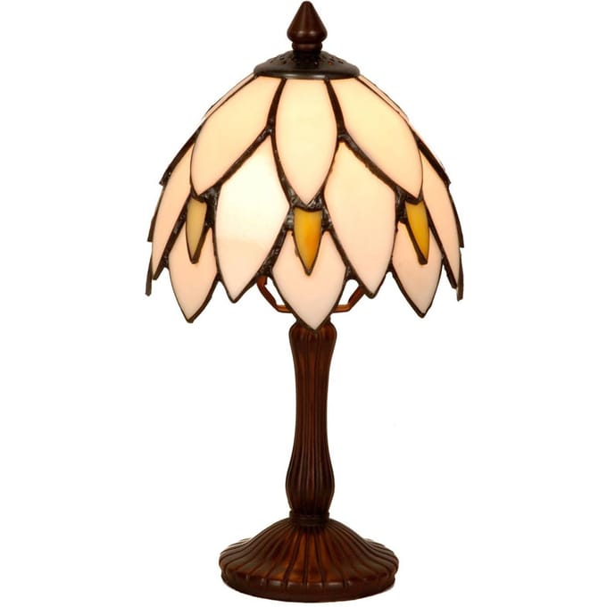 Lumilamp Tiffany Tafellamp Ø 18x34 cm Beige Bruin Glas