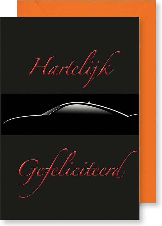 6 Wenskaarten met gekleurde envelop - MGPcards - Hartelijk Gefeliciteerd - 11,5 x 17 cm