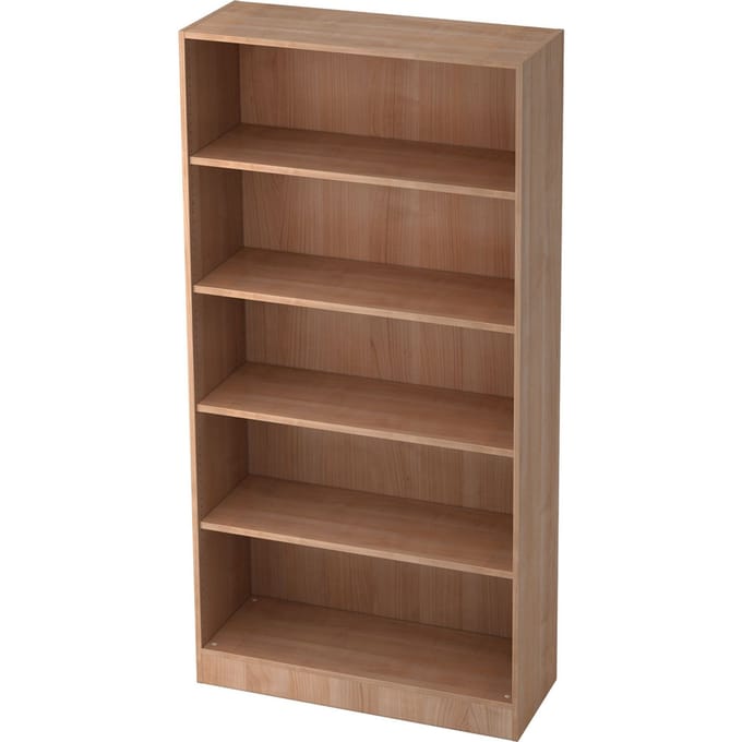 Boekenkast, 5 OH, spaanplaat, B 1000 x D 400 x H 2004 mm, notendecor