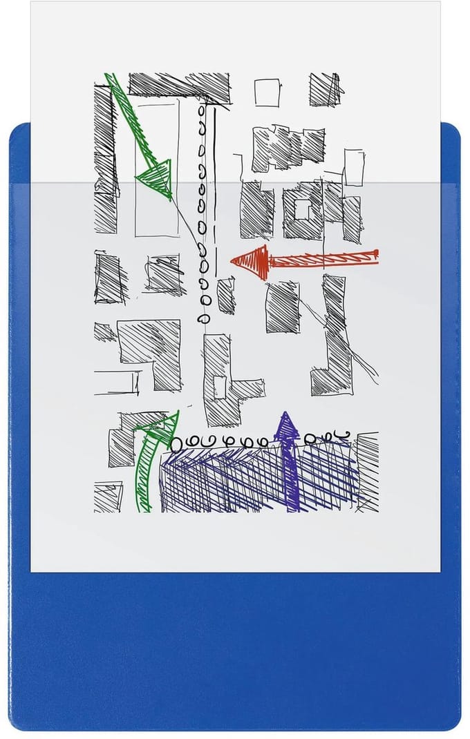 Exacompta 10x Klemplaat met insteektas - 23x32cm voor A4 - Blauw - 19292E