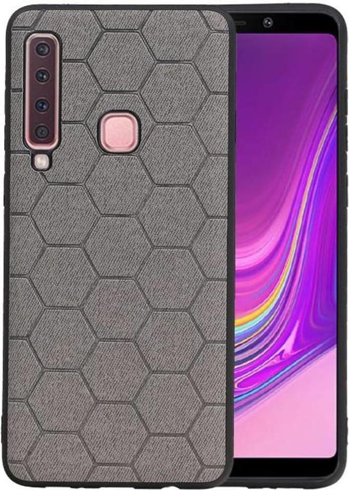 Hexagon Hard Case voor Samsung Galaxy A9 2018 Grijs