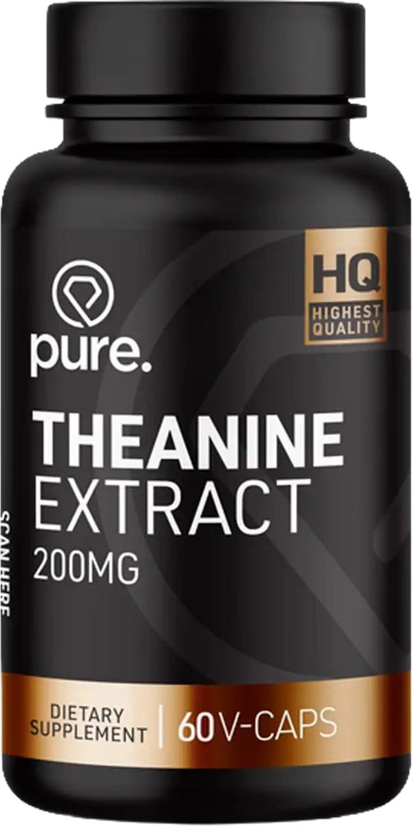 Pure. Theanine Extract – 60 v-caps – 200mg – afkomstig uit de bladeren van thee