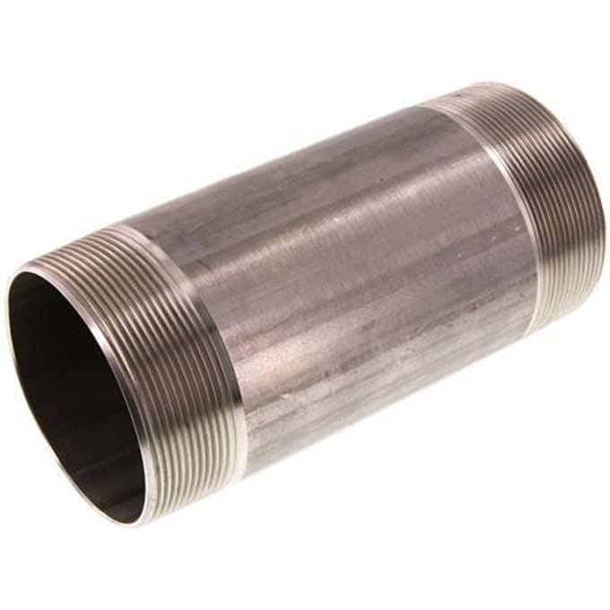 R 3'' RVS Dubbele Pijpnippel 20 Bar DIN 2982 - 180mm - FL2S-M-ST-300R-180L
