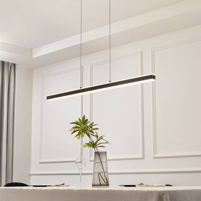 Lucande Pendolo LED hanglamp, zwart, aluminium, 120 cm