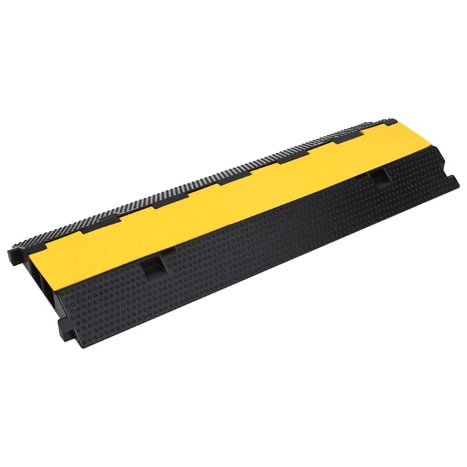 vidaXL - Kabelbeschermer - drempel - met - 2 - tunnels - 100 - cm - rubber