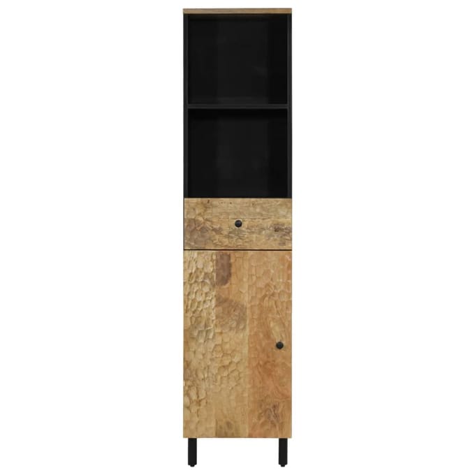 vidaXL - Badkamerkast - 38x33x160 - cm - massief - mangohout