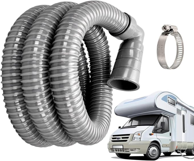 Rioolslang Camper - Afvoerslang Caravan - Afvalwater Lozen - Lekvrije Aansluiting - 3 meter - Grijs